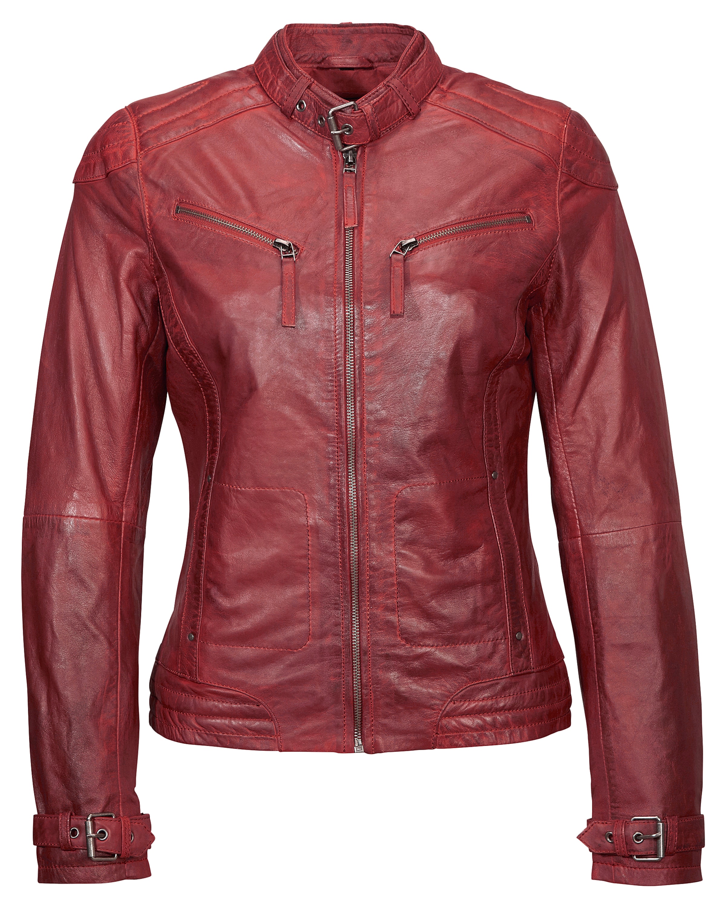 MUSTANG Lederjacke 'Ryana' in Rot: Vorderseite