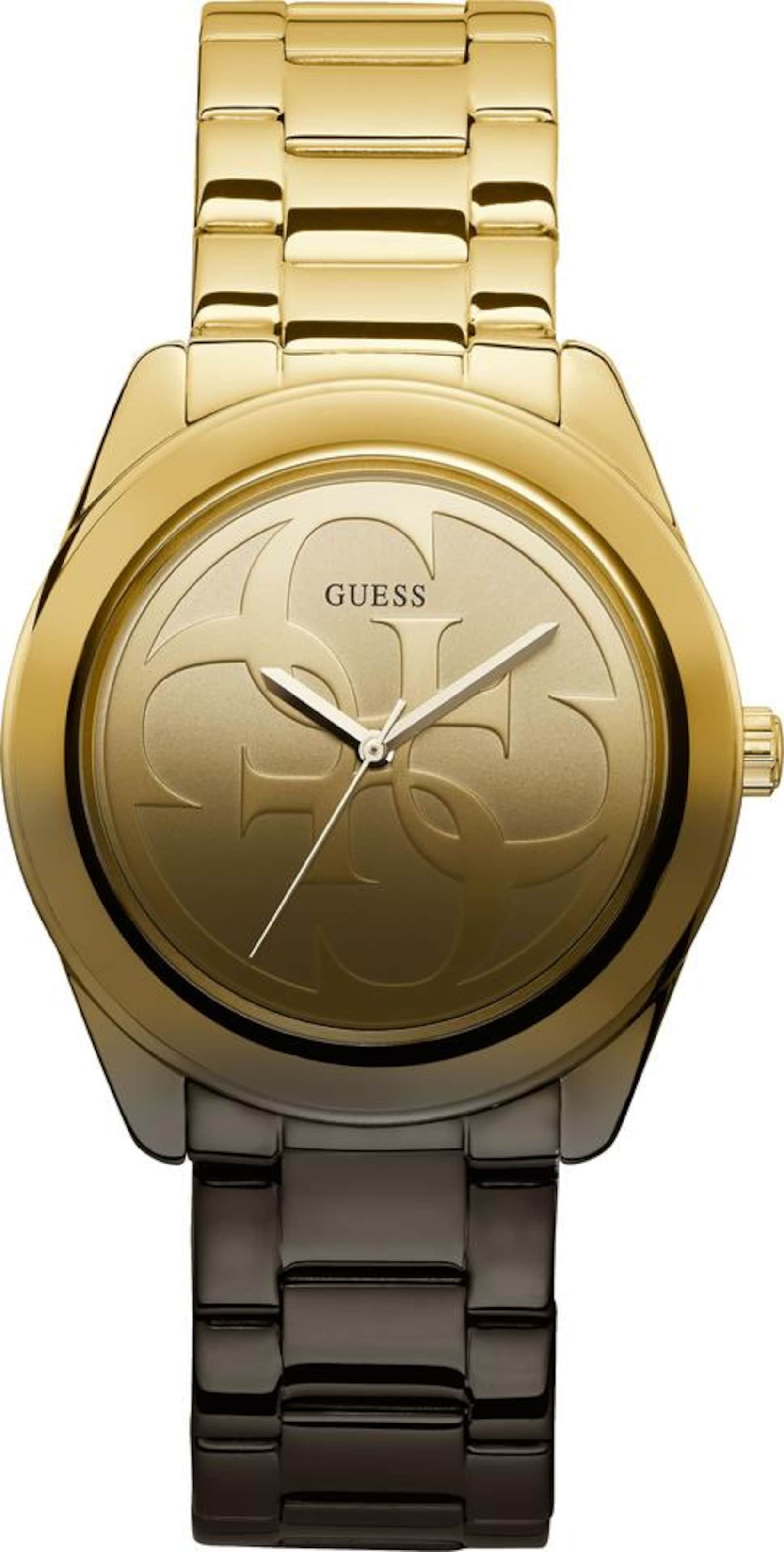 GUESS Analoog horloge 'G Twist' in Goud: voorkant