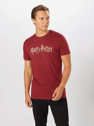 Mister Tee Regularny krój Koszulka 'Harry Potter' w kolorze czerwony: przód