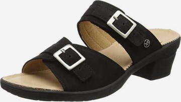 Hartjes Mules in Black: front