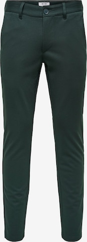 Only & Sons سراويل من القماش القطني 'MARK PANT GW 0209' بلون أخضر: الأمام