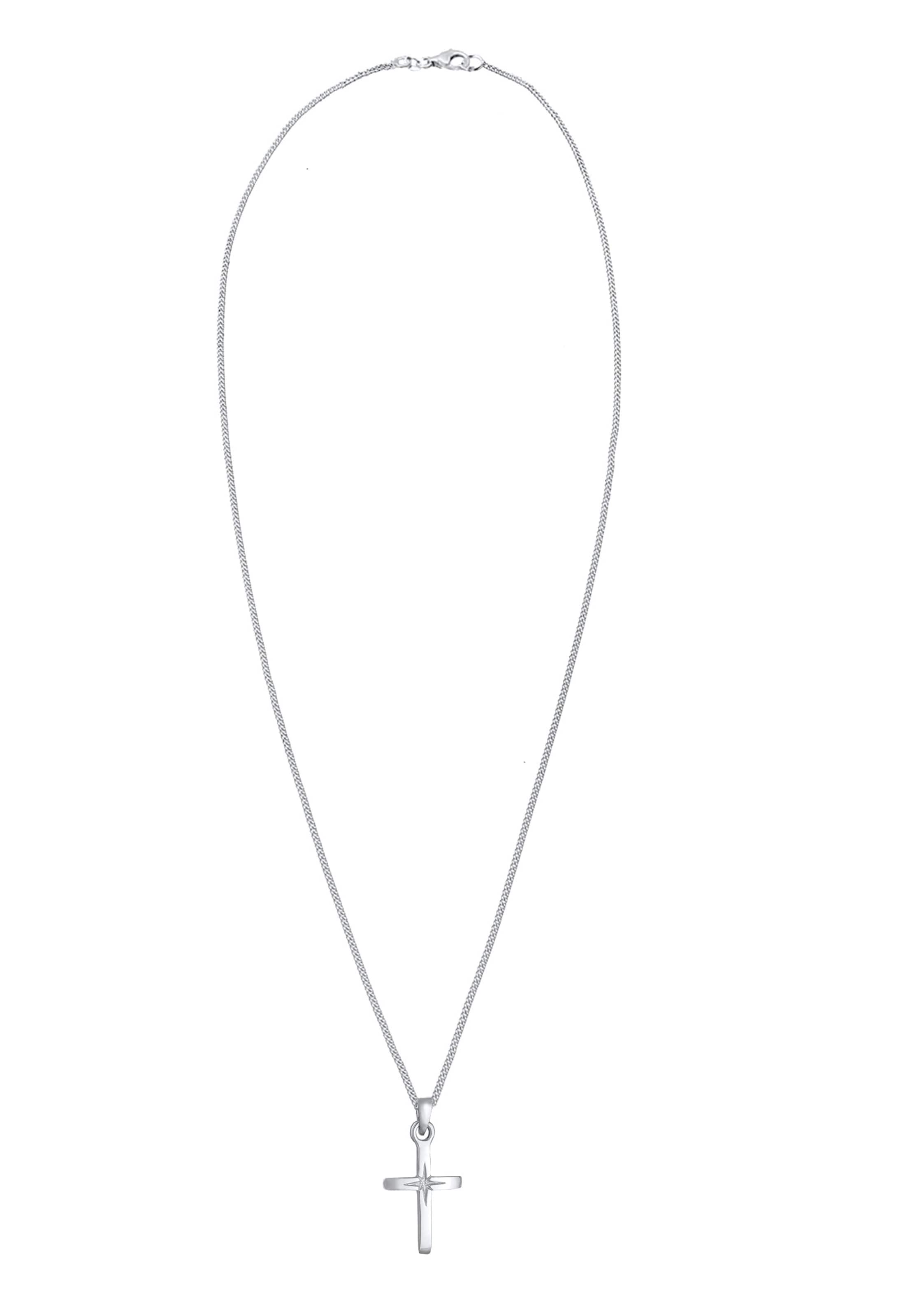 ELLI Łańcuszek 'Kreuz' w kolorze srebrny: przód