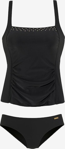 LASCANA Bustier Tankini - fekete: elől