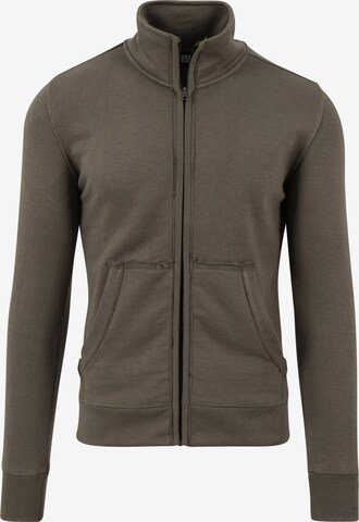 Urban Classics Zip-Up Hoodie in Green: front