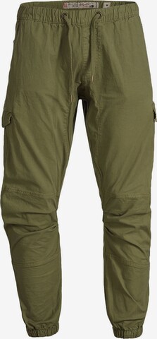 Pantalon cargo 'Levi' INDICODE JEANS en vert : devant