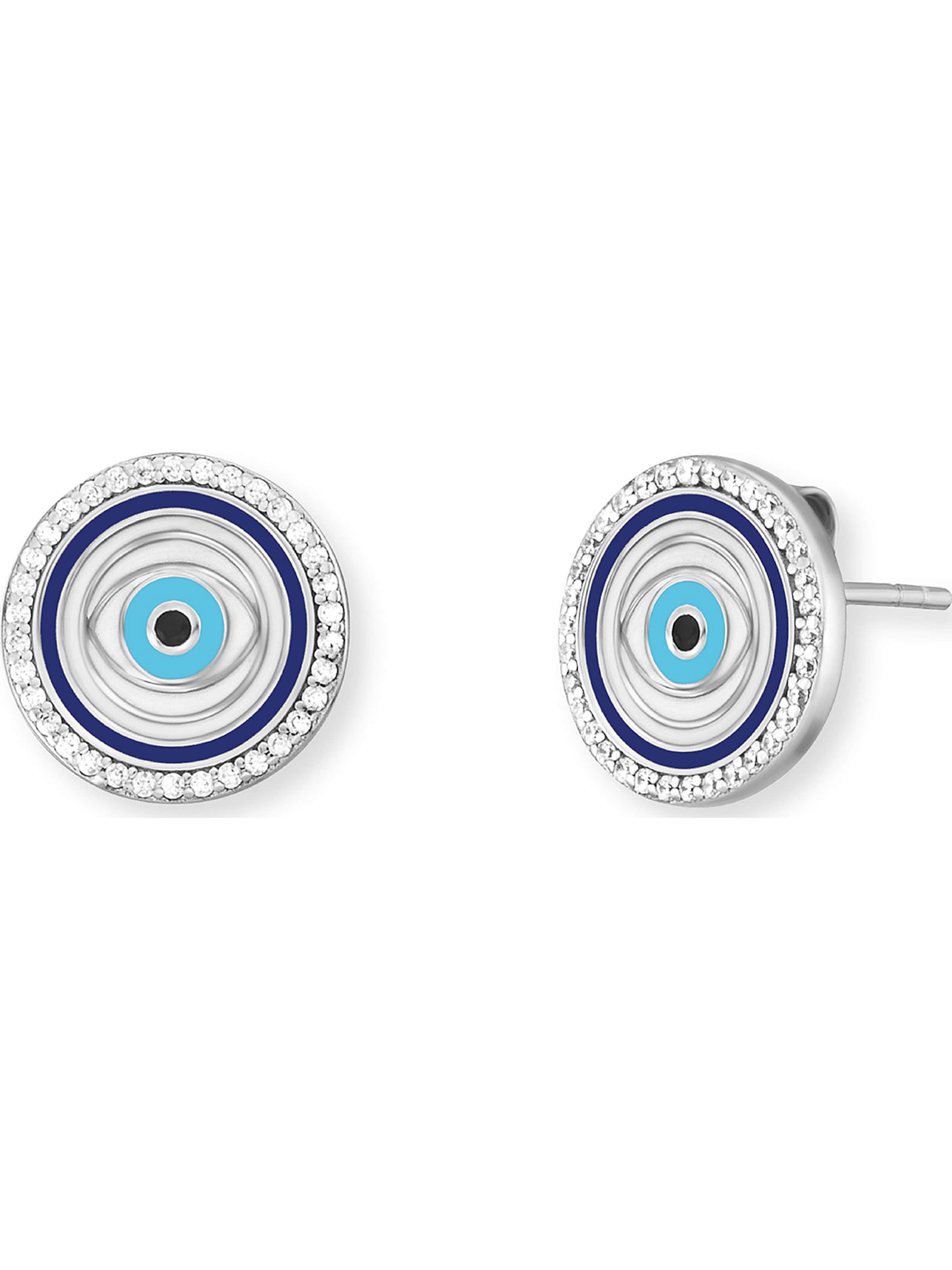 Engelsrufer Earrings 'Lucky Eye' in Silver: front