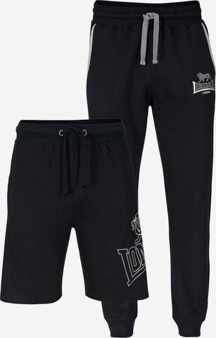LONSDALE Tapered Pants in Black: front