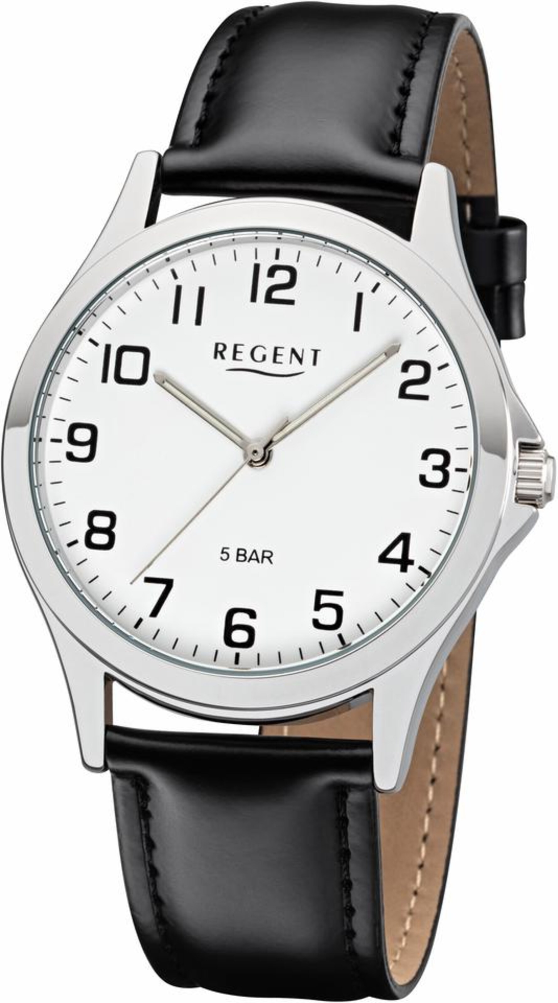 REGENT Uhr '011110754' in Schwarz: Vorderseite