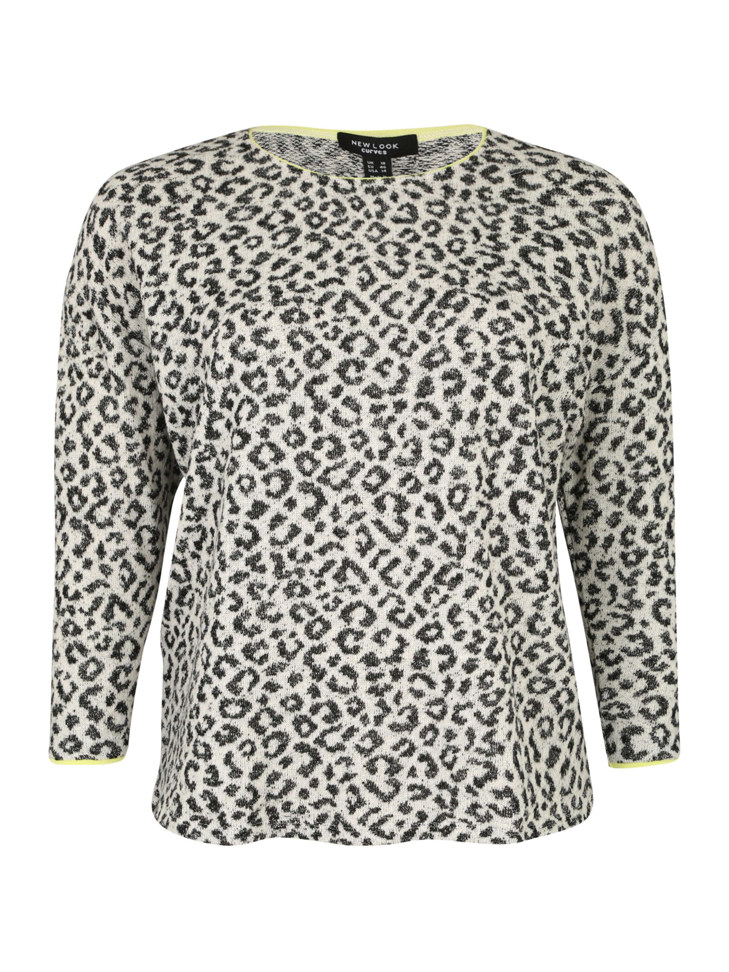 New Look Curves - Trui 'ANIMAL GLITTER P23' in de kleur Grijs