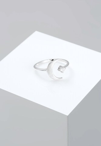 ELLI Ring 'Halbmond, Stein' in Silver