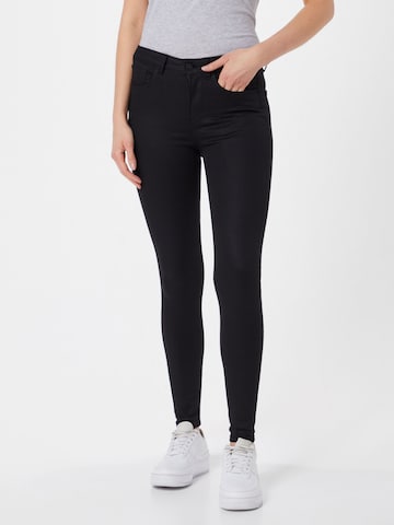 TOM TAILOR DENIM Skinny Jeans 'Nela' in Zwart: voorkant