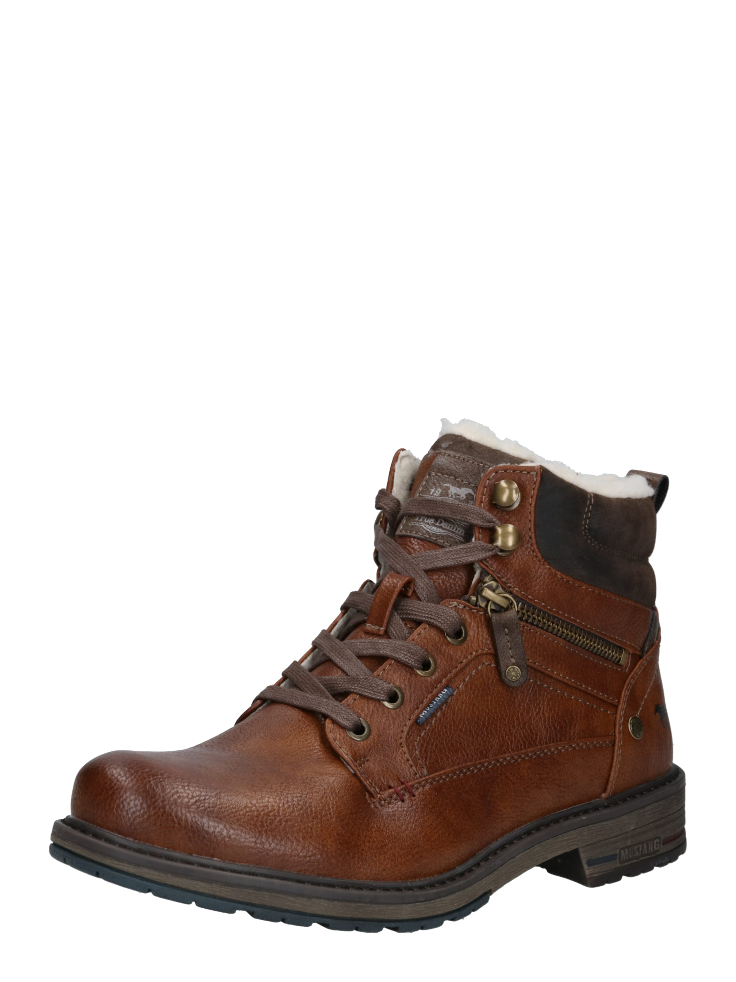 MUSTANG - Botas com atacadores em castanho: frente