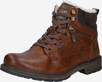 MUSTANG Lace-Up Boots in Brown: front