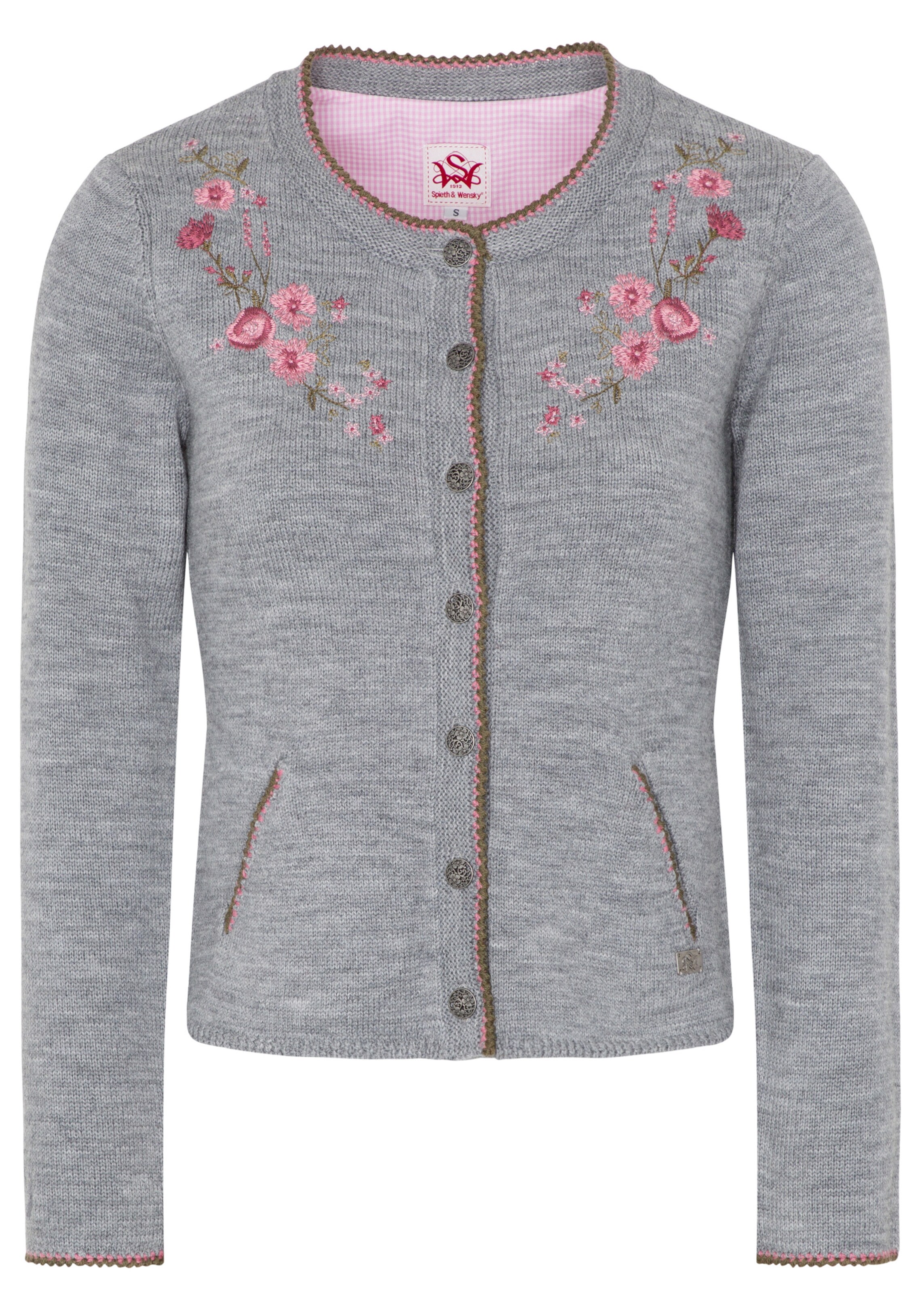 SPIETH & WENSKY - Strickjacke 'Melone' in graumeliert