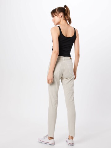 OPUS Skinny Hose 'Satin Stripe' in Beige: zadná strana