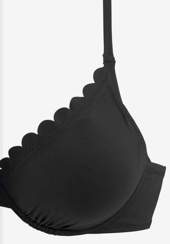 LASCANA T-shirt Bikini top in Black