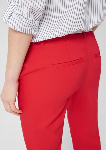 s.Oliver Slim fit Pleated Pants in Red