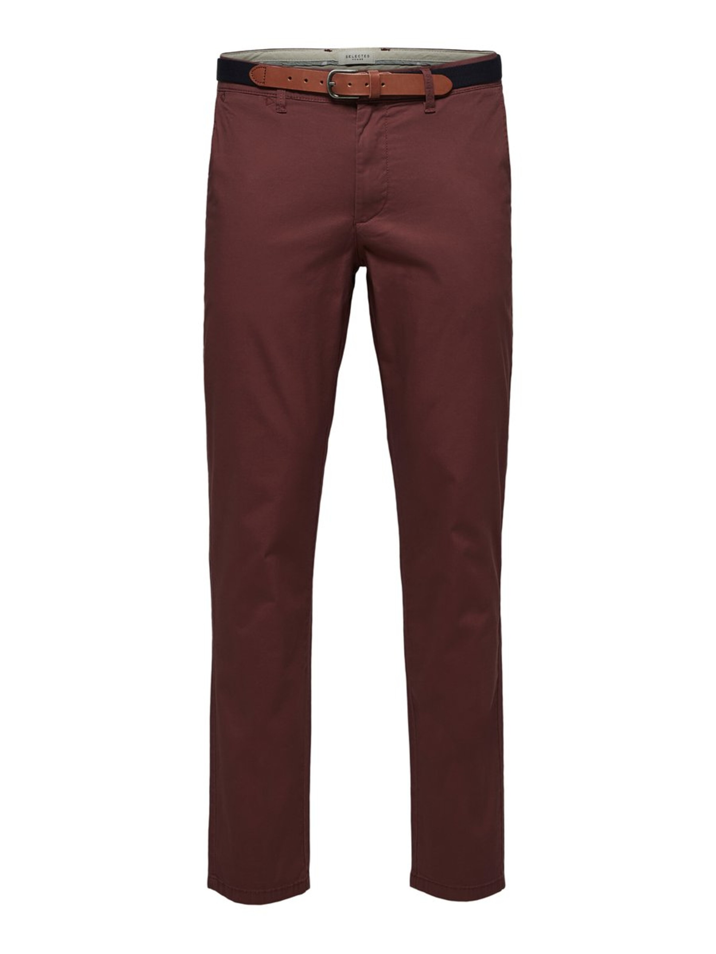 SELECTED HOMME Chino 'SLHYARD' in de kleur Robijnrood