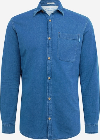 JACK & JONES Regular fit Overhemd 'JAQUES' in Blauw: voorkant