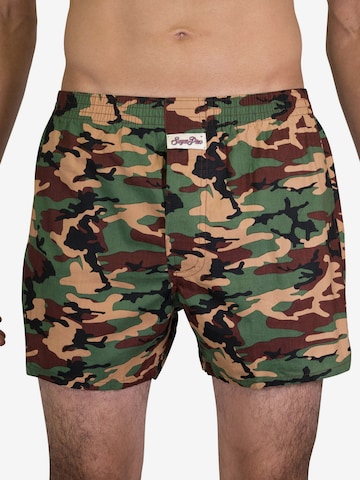 Sugar Pine Boxershorts ' Camouflage ' in Bruin: voorkant