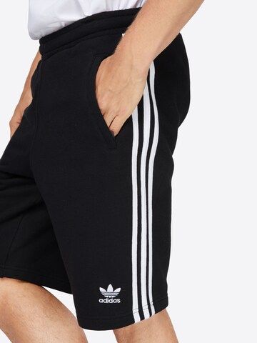 juoda ADIDAS ORIGINALS Standartinis Kelnės '3-Stripes Sweat'