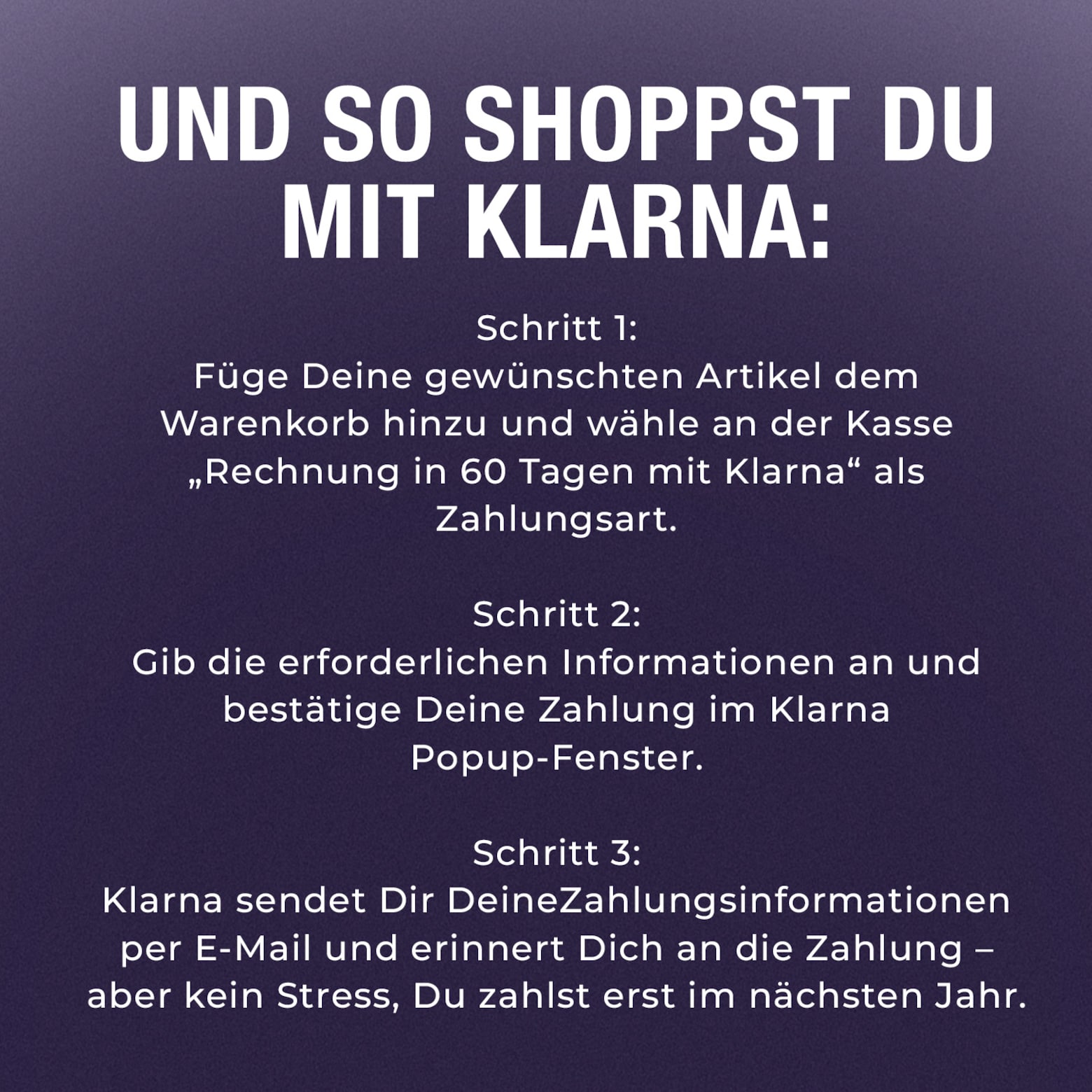 Nur diese Woche Jetzt shoppen, nächstes Jahr bezahlen