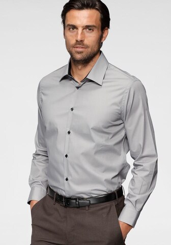 BRUNO BANANI Regular fit Business Shirt in Grey: front