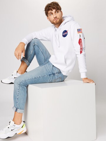 ALPHA INDUSTRIES Sweatshirt 'Space Shuttle' i vit