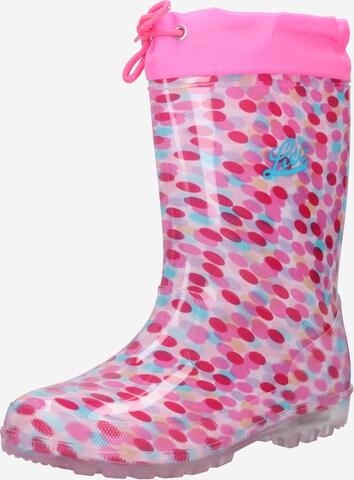 LICO Rubber Boots 'Power Blinky' in Pink: front