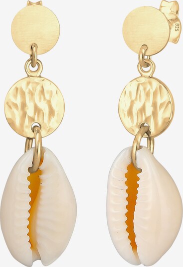 ELLI Ohrringe 'Muschel' in champagner / gold, Produktansicht
