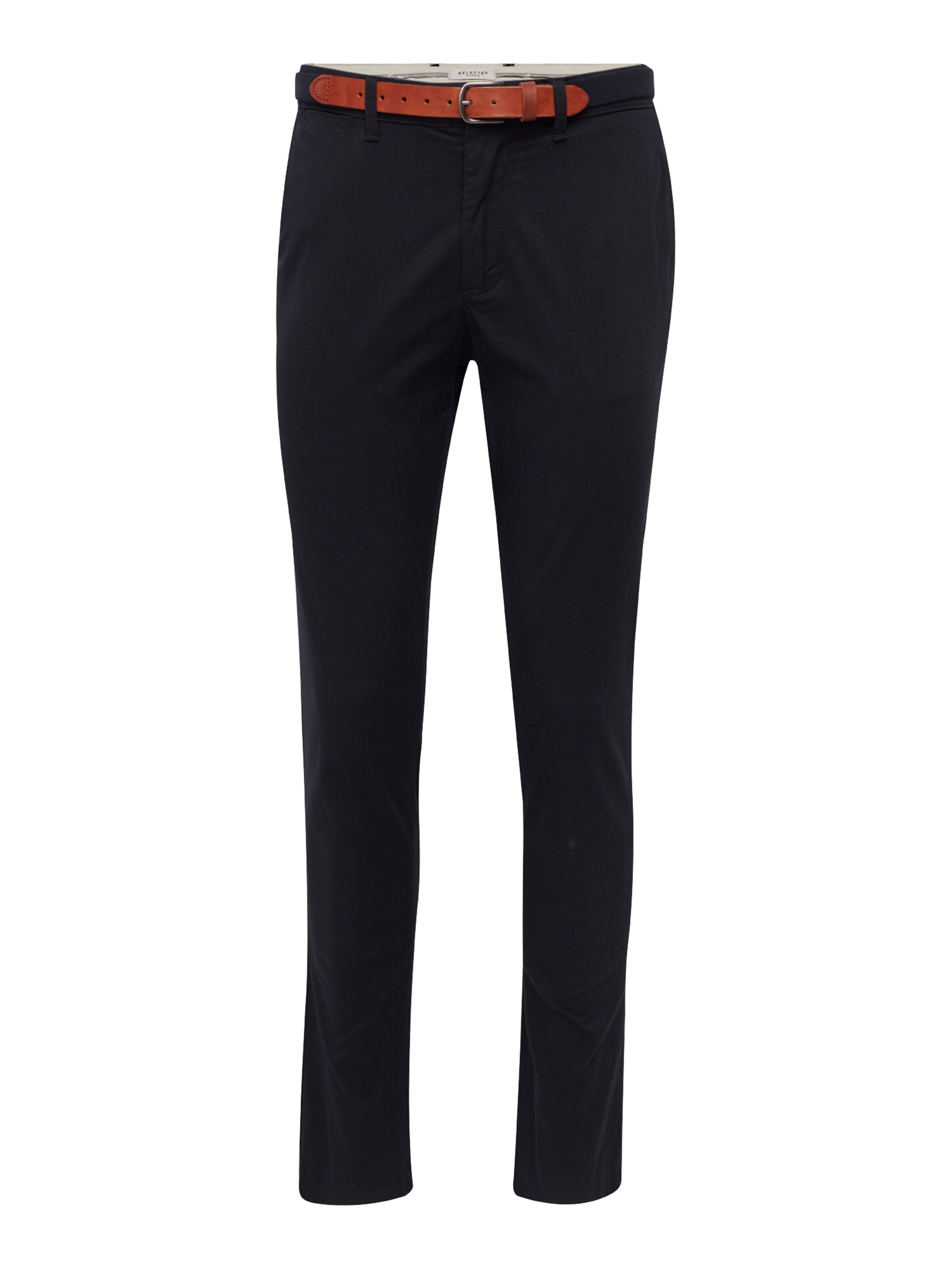 SELECTED HOMME Chino 'SLHSLIM-YARD' in de kleur Zwart: Vooraanzicht