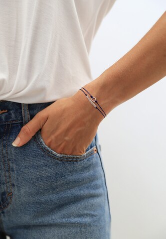 ELLI Armband Kreis, Textil-Armband in Silber: predná strana