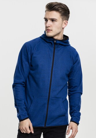 Urban Classics Zip-Up Hoodie in Blue: front