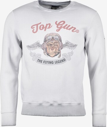 TOP GUN Sweatshirt 'Smoking Monkey' in Grijs: voorkant