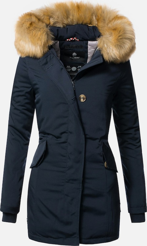 Taillierter Parka Mit Stehkragen Und Fellkapuze Black Canada Taillierter Parka Mit Stehkragen Und Fellkapuze Black Canada