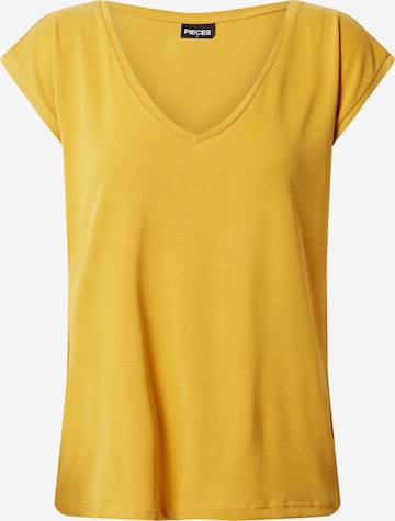 dzeltens PIECES T-Krekls 'KAMALA': no priekšpuses