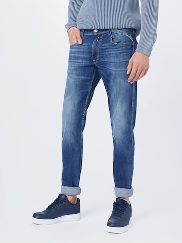 Slimfit Jeans 'ANBASS' de la REPLAY pe albastru: față