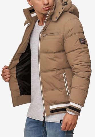 INDICODE JEANS Winter Jacket 'Marlon' in Brown