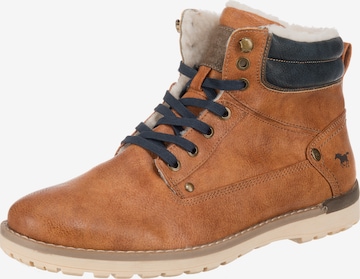 MUSTANG Lace-Up Boots in Brown: front