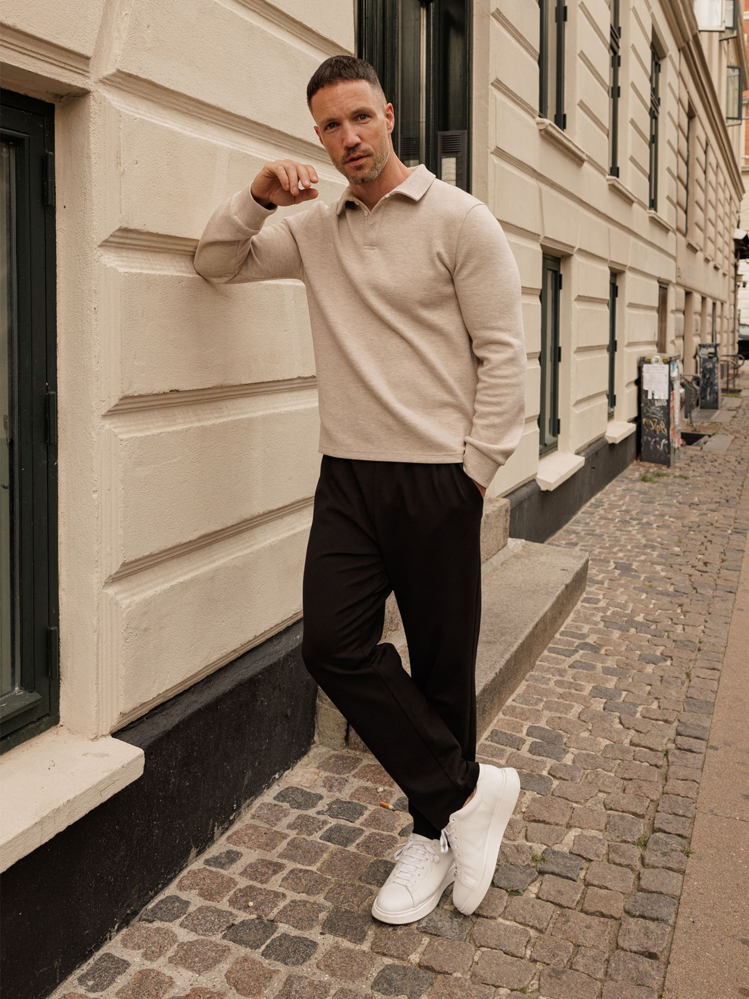 Daniel Fuchs - Beige Shirt And Black Pants Look