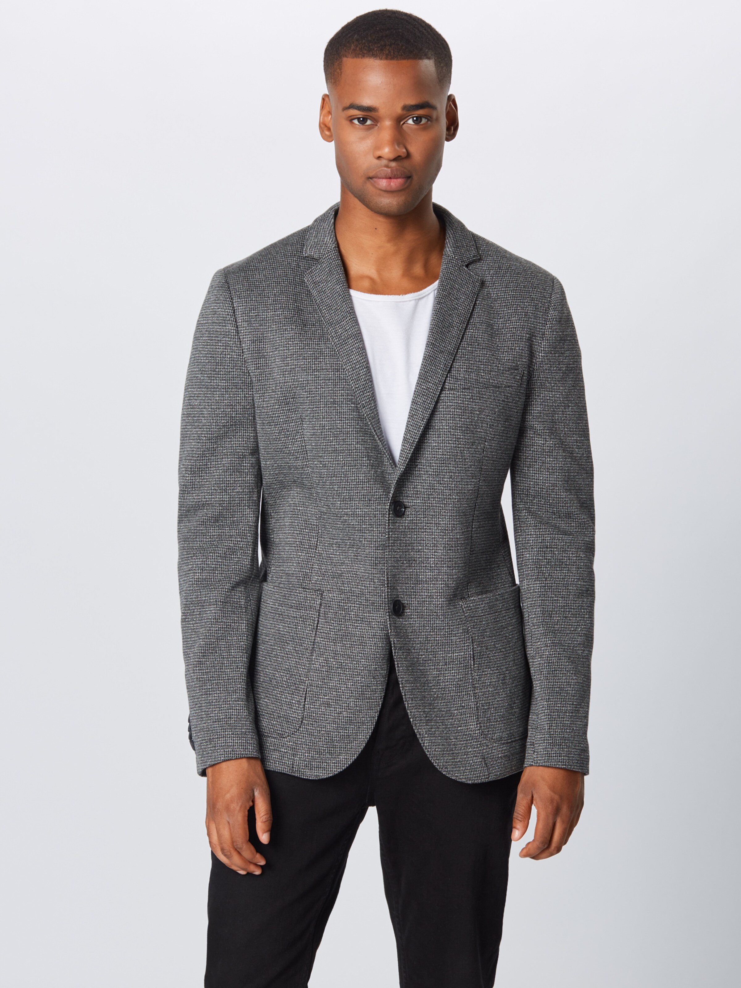 TOM TAILOR Business-colbert in de kleur Donkergrijs: Vooraanzicht