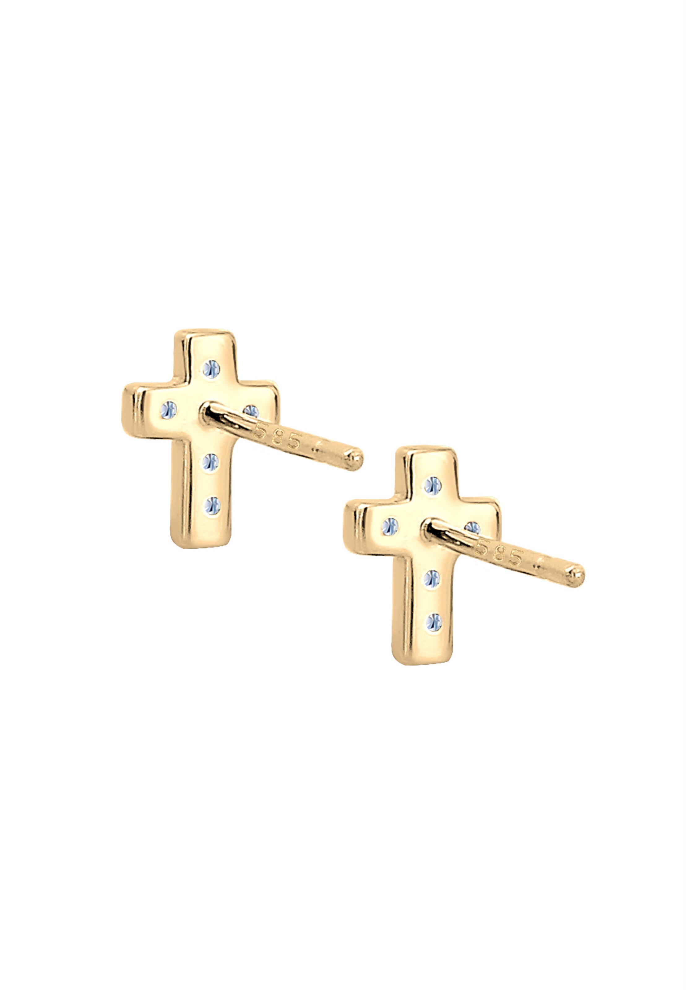 Elli DIAMONDS Earrings 'Kreuz' in Gold