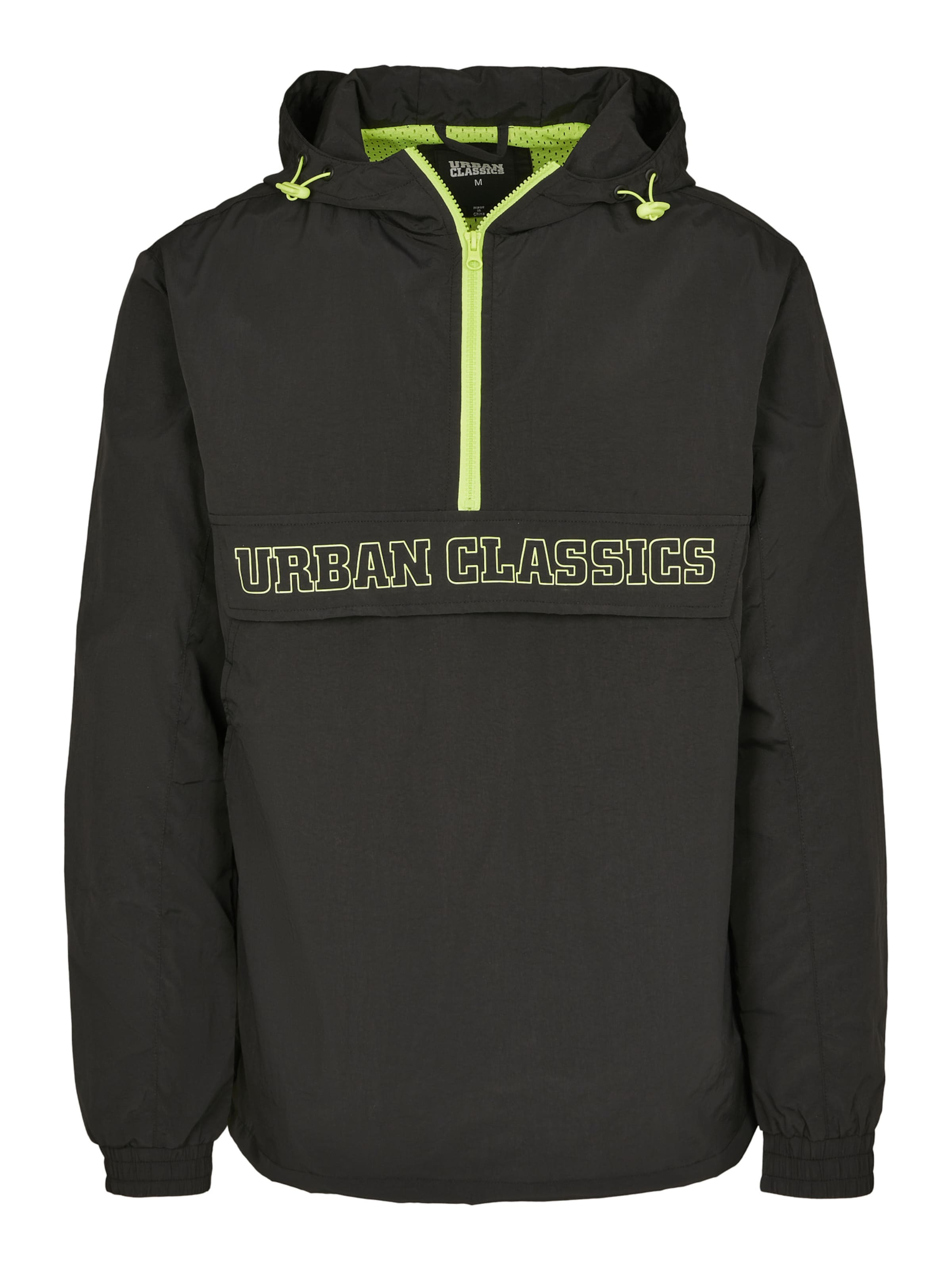 Coupe regular Veste mi-saison Urban Classics en noir : devant