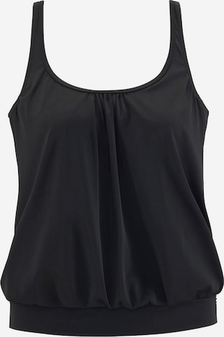 LASCANA - Soutien Bustier Top de tankini 'Kati' em preto: frente