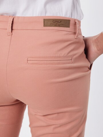 ONLY Slimfit Παντελόνι τσίνο 'Paris' σε ροζ