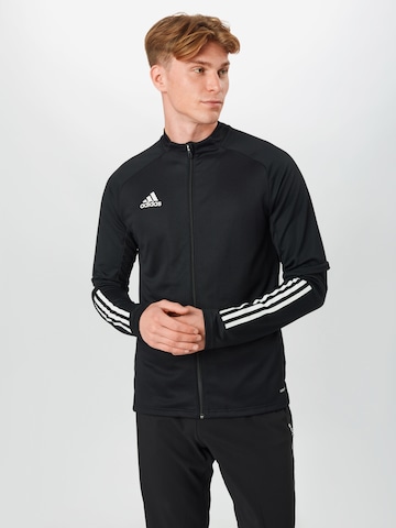 ADIDAS SPORTSWEAR Regular fit Athletic Zip-Up Hoodie 'Condivo 20' in Black: front