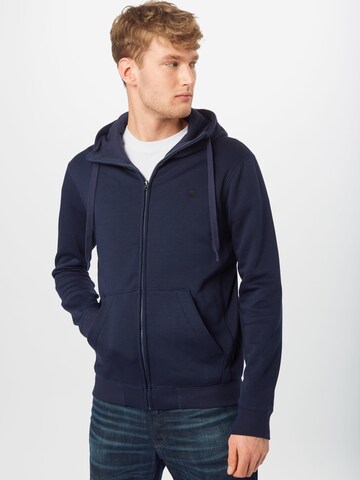 G-Star RAW Regular Fit Sweatjacke 'Premium Core' in Blau: predná strana