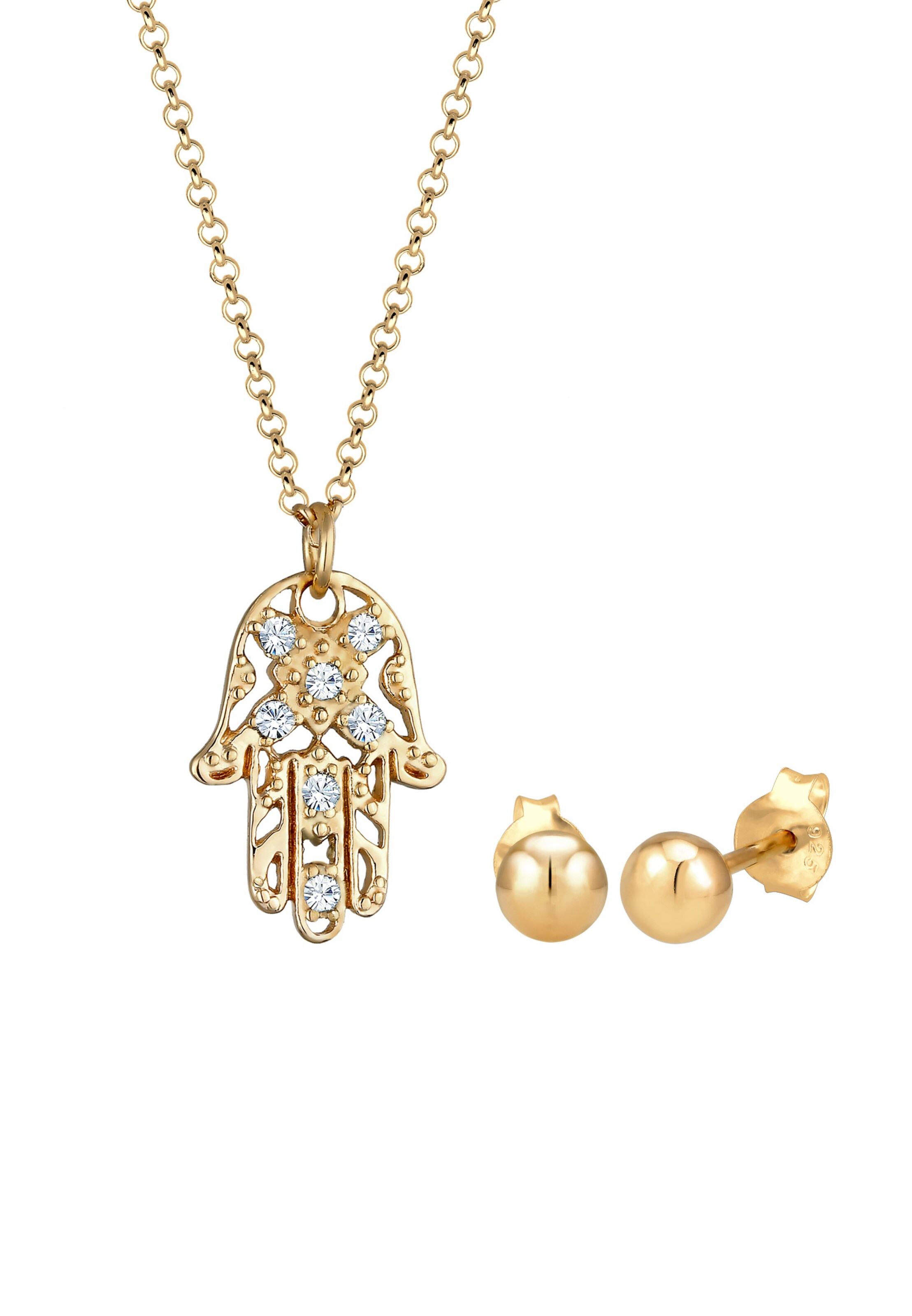 ELLI Sieraden set 'Hamsa Hand' in Goud