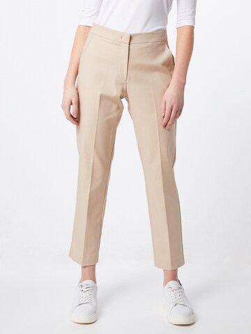 Regular Pantalon à plis 'Slub Cotton' TOMMY HILFIGER en beige : devant