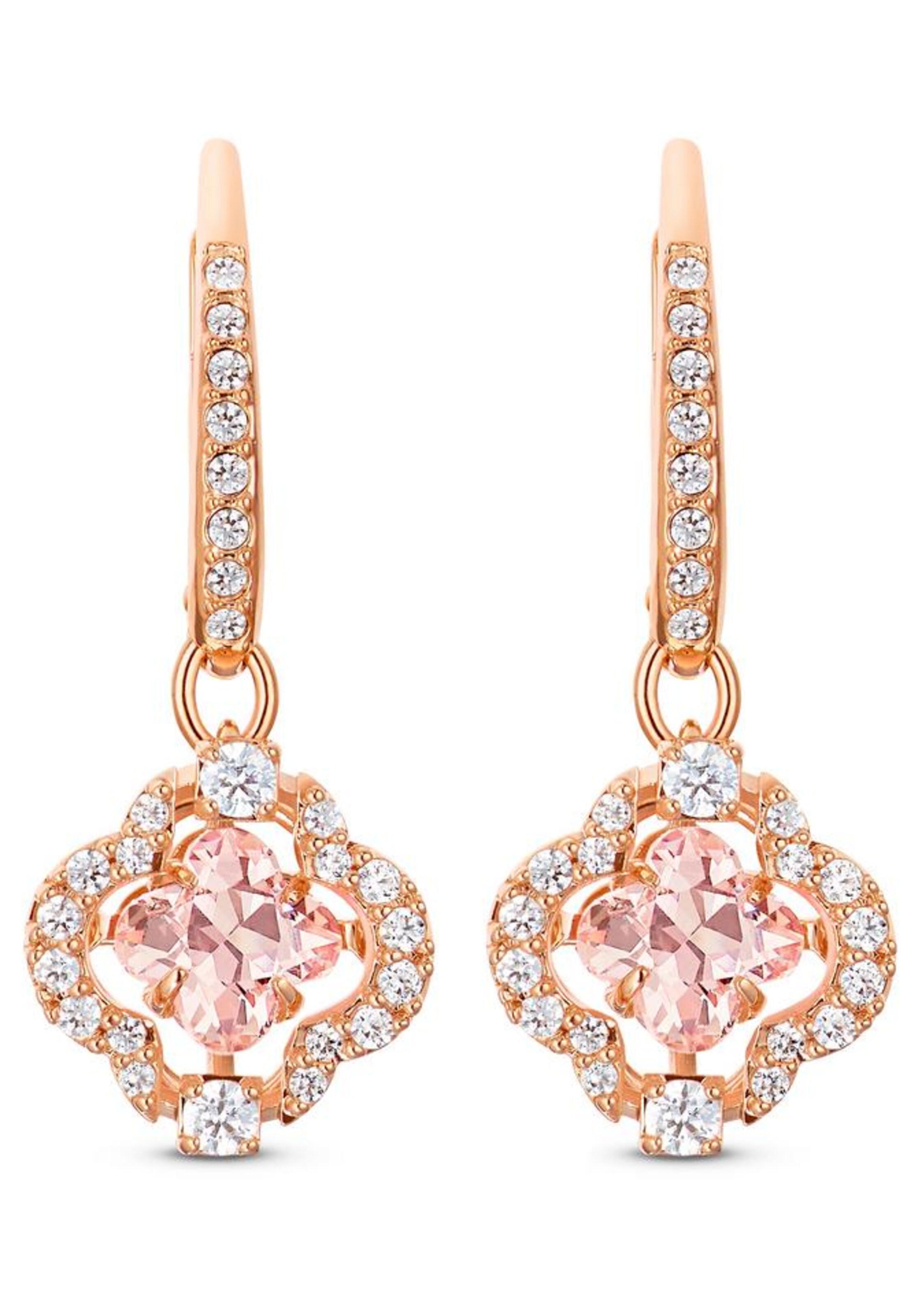 Boucles d'oreilles Swarovski en or : devant